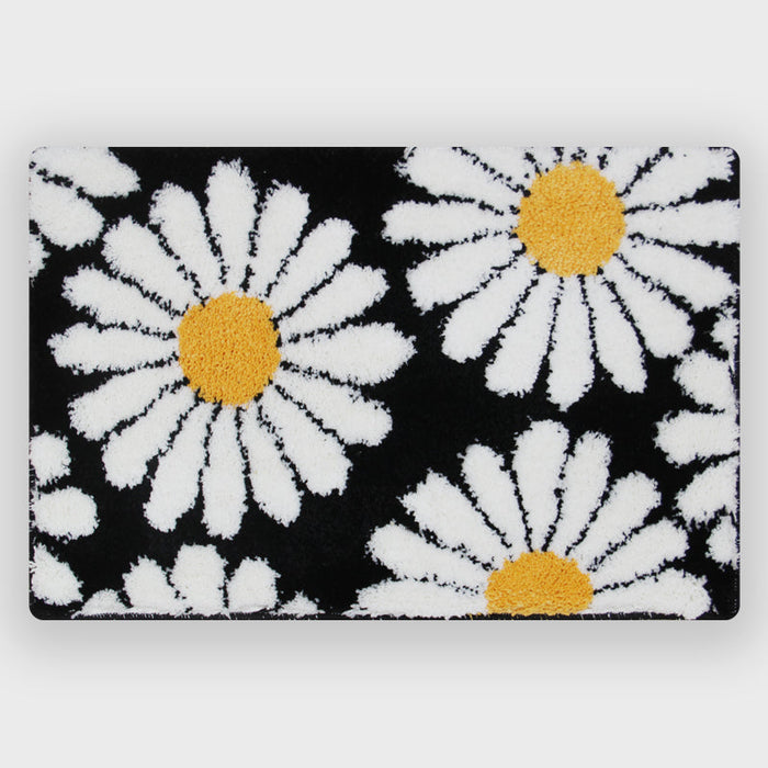 Feblilac Cute Green Daisy Bath Mat