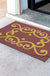 Feblilac Red Background Baroque Pattern PVC Coil Door Mat