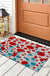 Feblilac Red and Blue Polka Dot PVC Coil Door Mat