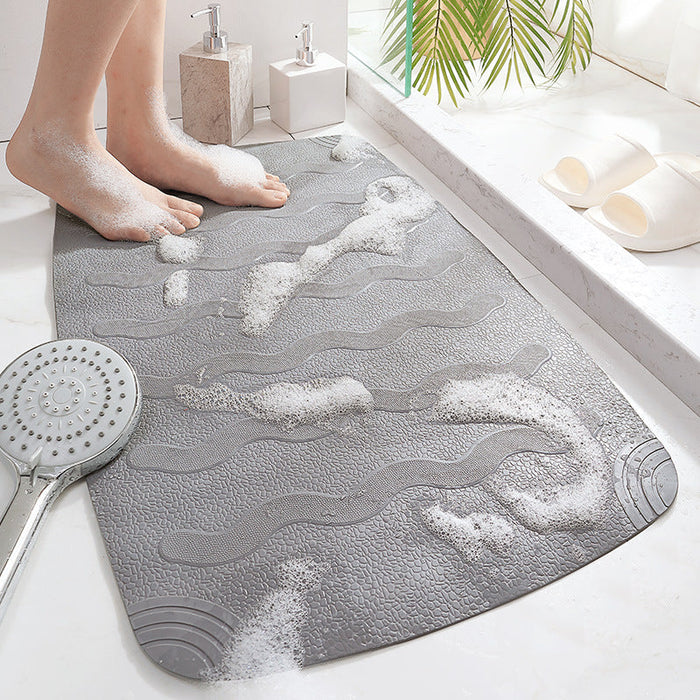 Feblilac Solid Wavy Pattern TPE Anti Slip Bathroom Mathtub Mats