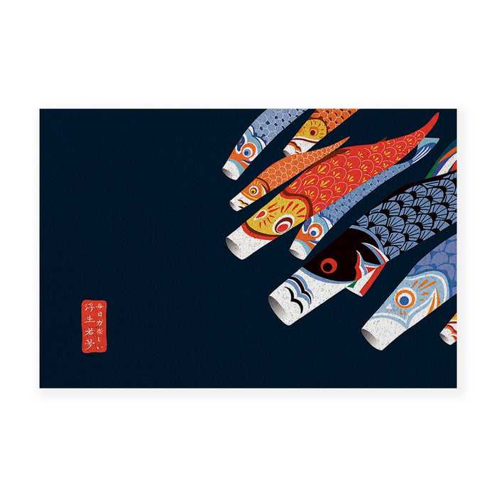 Feblilac Colorful Koi Flags PVC Coil Door Mat