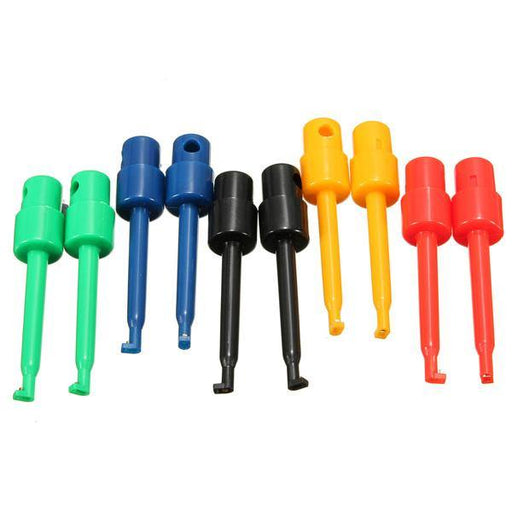 DANIU 10 Pcs Round Large Size Single Hook Clip Test Probe Wire Hook for Electronic Testing