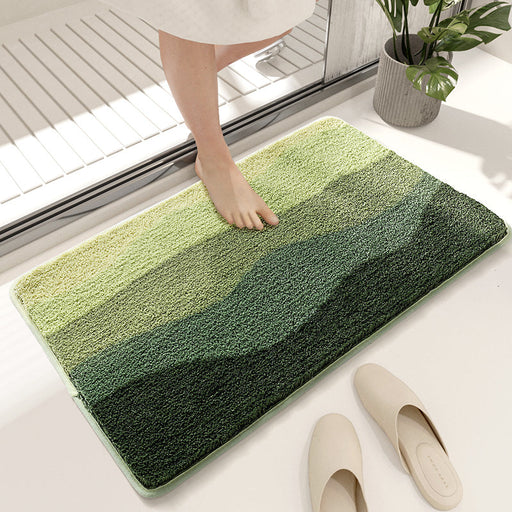 Feblilac Green Wave Ocean Bath Mat Rug