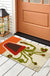 Feblilac Red Vase and Green Plant PVC Coil Door Mat