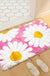 Feblilac Bright Pink Daisy Tufted Bath Mat