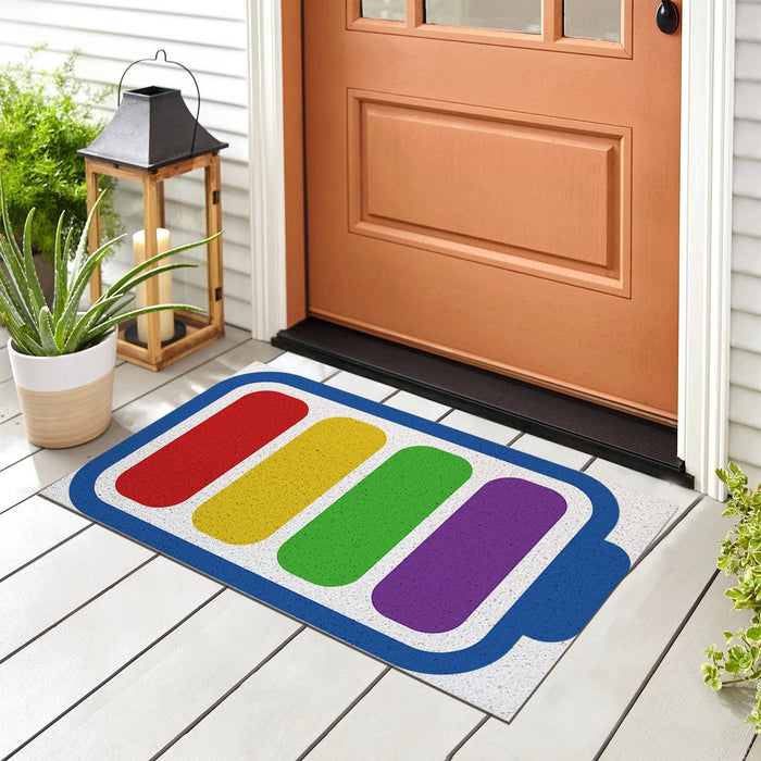 Feblilac Rainbow Battery PVC Coil Door Mat