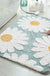 Feblilac Cute White Blue Daisy Flower Bath Mat, Multiple Colors Available