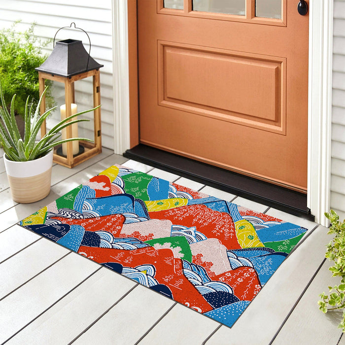 Feblilac Colorful Mountains PVC Coil Door Mat