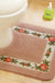 Feblilac Square Flower Tufted Toilet U-Shaped Floor Bathroom Mat