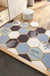 Feblilac Irregular Blue Black Geometric Hexagon PVC Leather Door Mat