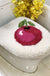 Feblilac Cherry Acrylic Fibers U-shape Bathroom Toilet Rugs and Lid Cover Toilet Seat Cover Kit