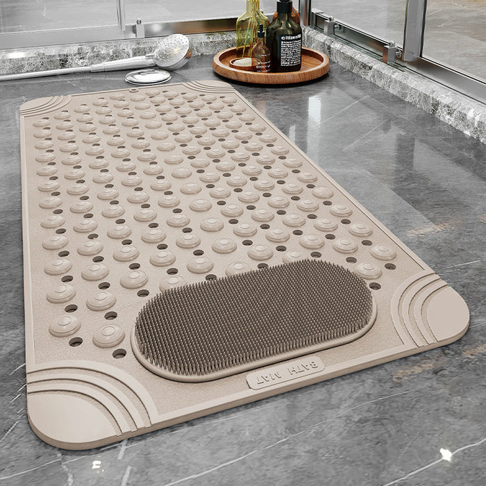 Rubber Blue/Grey/Khaki/Green Drain Holes and Suction Cups Tub Rug, Anti Slip Massage Bathtub Mats