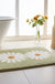 Feblilac Green White Daisy Flower Tufted Bath Mat