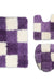 Feblilac Blue/Black/Green/Red/Brown/Purple and White Checkerboard Pattern Ultra Soft Bathroom Rug Set