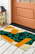 Feblilac Flowing Stain and Square Geometric PVC Coil Door Mat