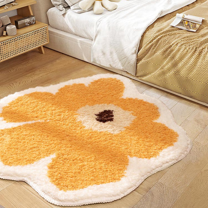 Feblilac Abstract Daisy Flower Bath Area Mat