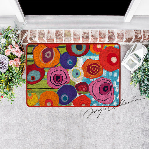 Feblilac Colorful Flowers Garden Fluff Nylon Door Mat @Joy's design