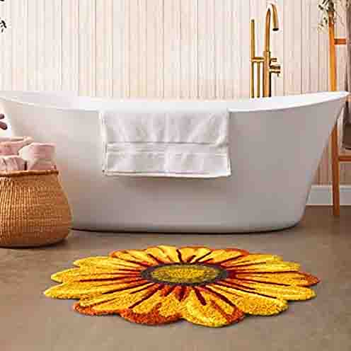 Feblilac Yellow/Red/Blue/Purple/Pink Sunflower Area Mat Bath Mat