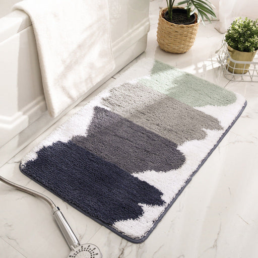 Color Blocks Bath Mat, Abstract Bathroom Rug