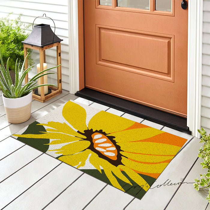 Feblilac A Big Sunflower PVC Coil Door Mat @Joy's design