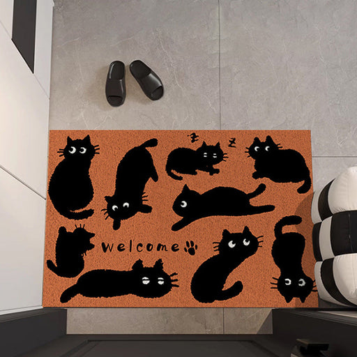 Feblilac say welcome cat door mat