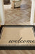 Feblilac Black and Camel Polyester Door Mat