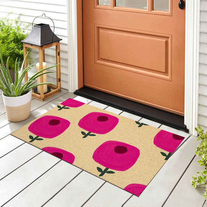 Feblilac Wildflowers Blooming PVC Coil Door Mat