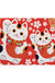 Feblilac Red Background White Sakura Lucky Cat PVC Coil Door Mat