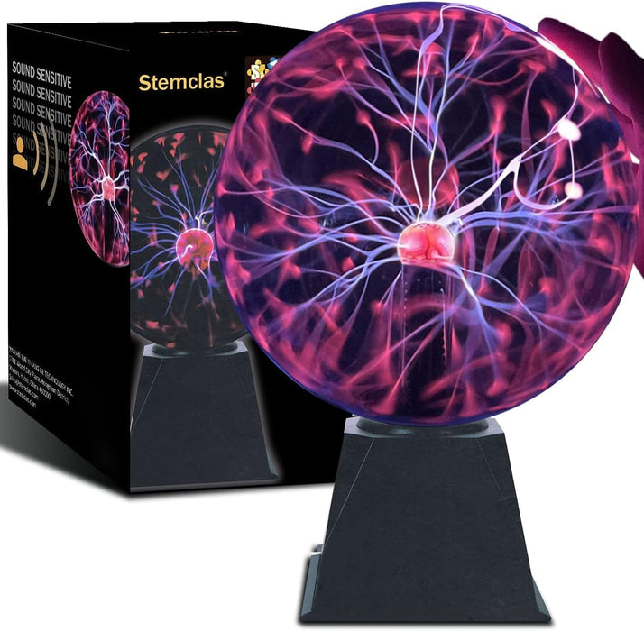 Plasma Ball/Light/Lamp, 8 Inch - Static Electricity Globe Electric Lightning Ball, Touch & Sound Sensitive, Amazing Gift for Parties, Birthday and Holiday, for Age over 14 Years Old