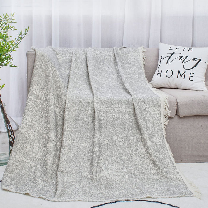 Cotton Linen Plain Class A Simple Ins Style Tassel Blanket