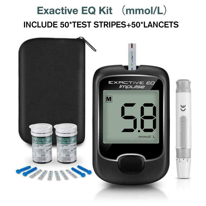 Blood Glucose Monitor Diabetes Testing Blood Sugar Meter With Test Strips Kit