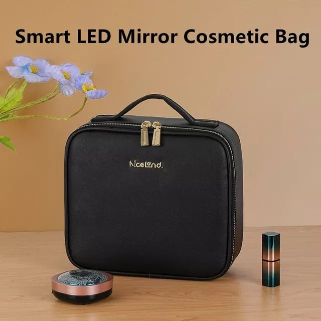 Smart  LED Cosmetic Case with Mirror - Okeihouse