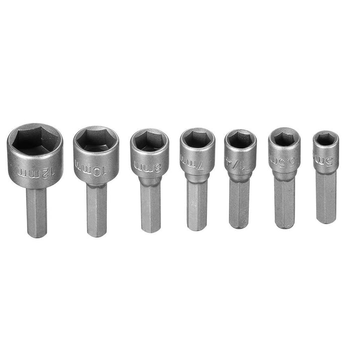 Drillpro 14pcs 1/4 Inch Hex Shank Power Nut Driver Drill Bit Set SAE Metric Socket Wrench Screw Screwdriver