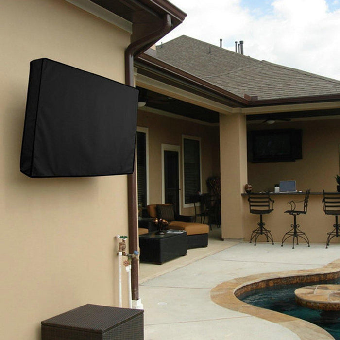 Outdoor Waterproof TV Cover Black Television Protector For 32'' to 70'' LCD LED