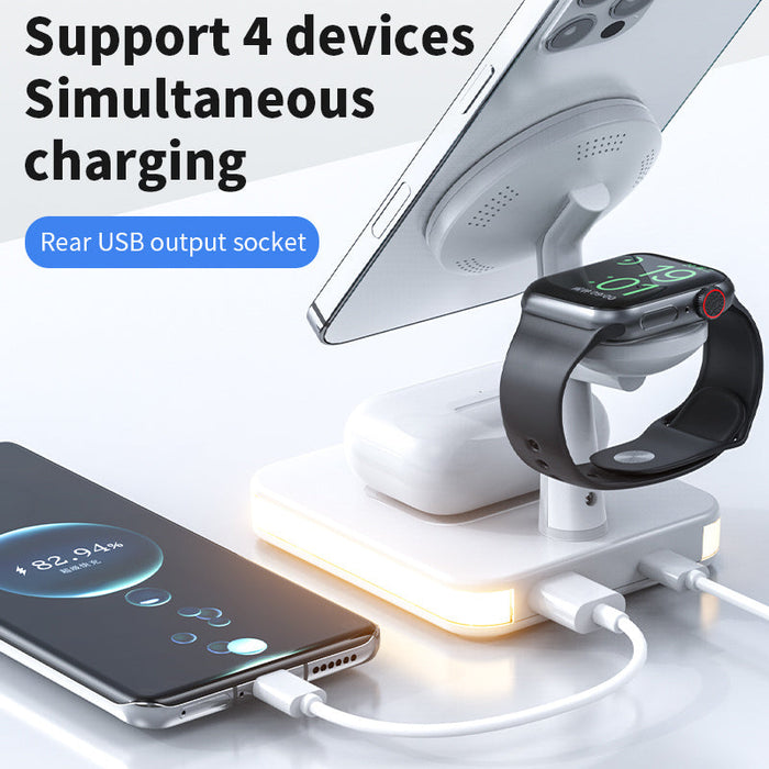 4 In 1 Magnetic Wireless Charger Stand Fast Charging Dock Station