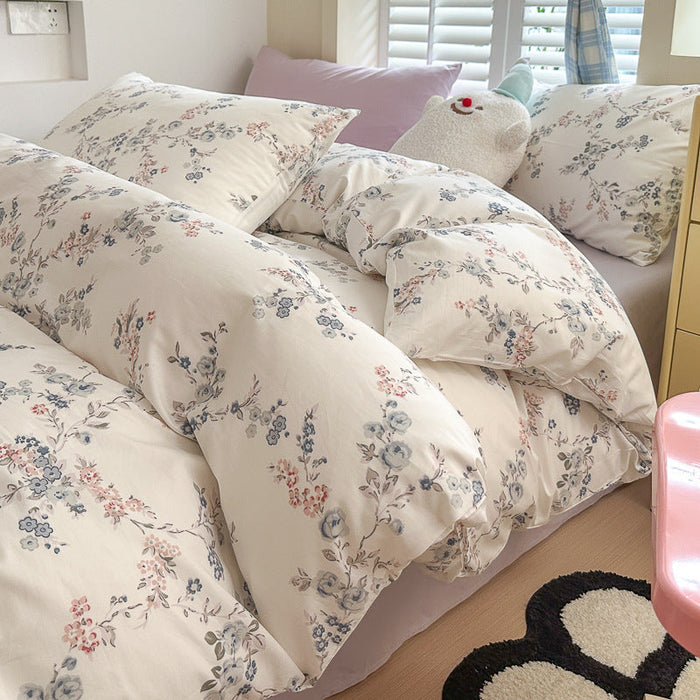 Cotton Four-piece Set Simple Small Floral Bedding