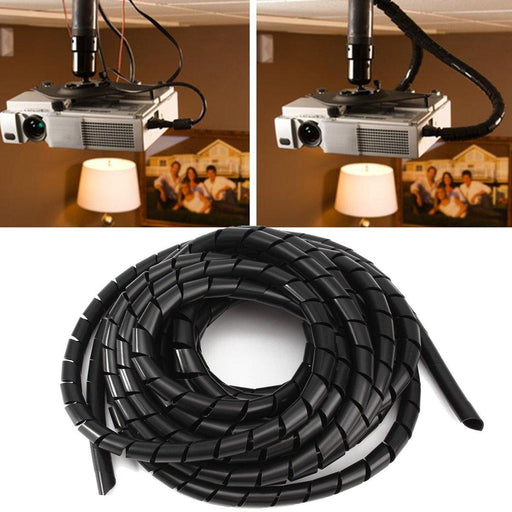 6m Tidy Wire PC TV Organising Wrapping Cable Cover Spiral Office Tube Manage Cord