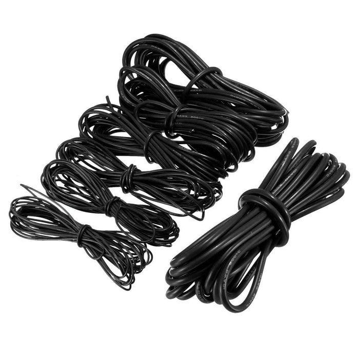 DANIU 5 Meter Black Silicone Wire Cable 10/12/14/16/18/20/22AWG Flexible Cable