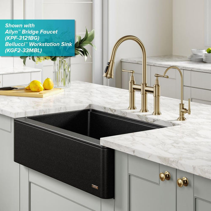 Allyn 100% Lead-Free Kitchen Water Filter Faucet in Brushed Gold, FF-102BG