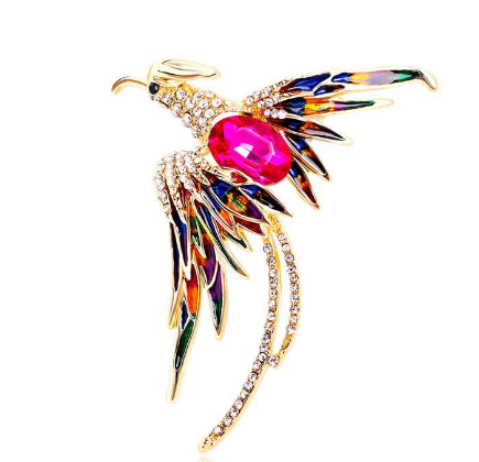 Crystal Phoenix Brooches - Okeihouse