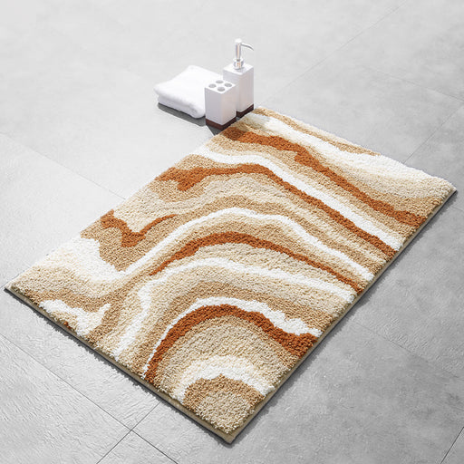 Jupiter Pattern Bath Mat, Orange Mat for Bathroom