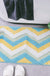 Blue White Yellow Zigzag Texture Bath Mat