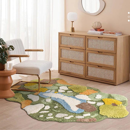 Feblilac 3D Magic Flower Garden Leaves Area Rug Carpet, 80cmX120cm