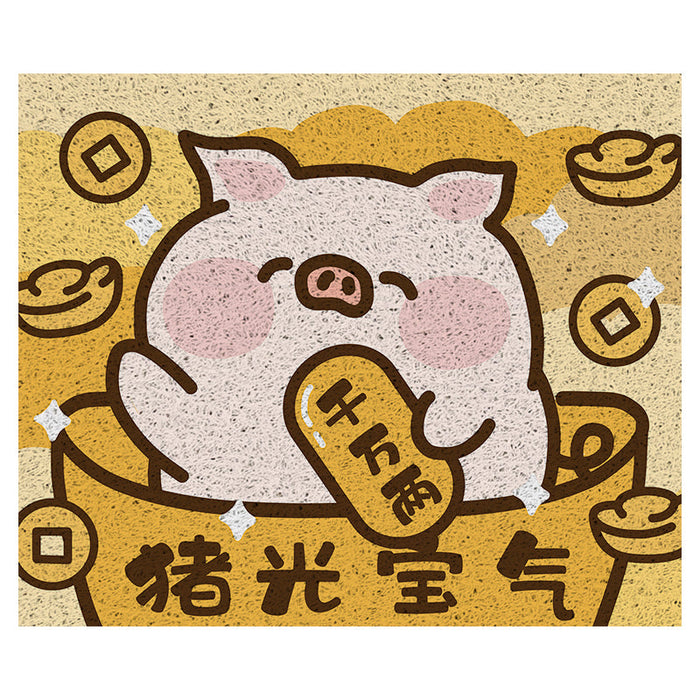 Cute Rich Pig PVC Entrance Door Mat