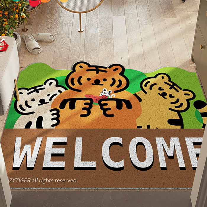 Three Tigers Welcome Home PVC Entrance Door Mat