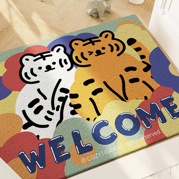 Two Tigers Welcome Home PVC Entrance Door Mat