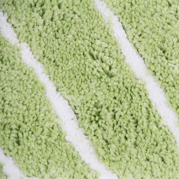 Feblilac Soft Green Leaves Bathroom Rug