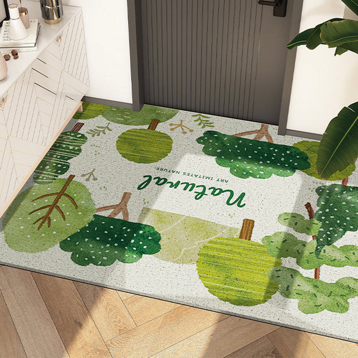 Green Natural Trees PVC Entrance Door Mat