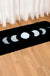 Feblilac Black Bedroom Rug Long Runner, Moon Pattern Rug for Bedside Bathroom, Water Absorbent Non-Slip Area Rug Mat for Home Decor