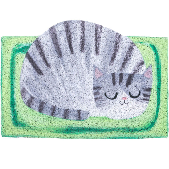 Cartoon Sleeping Cat PVC Entrance Door Mat